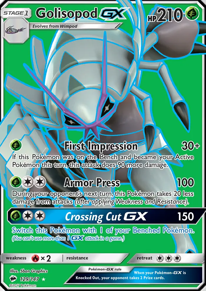 Golisopod-GX 129 — Burning Shadows 129, Holofoil finish