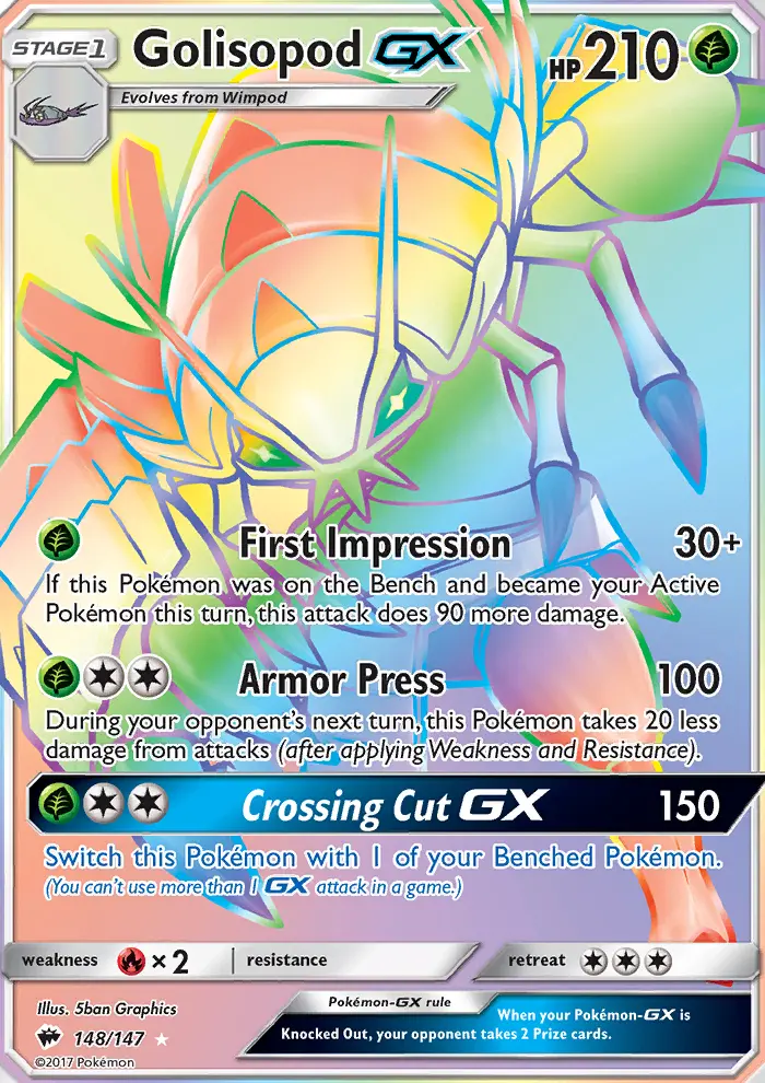 Golisopod-GX 148 — Burning Shadows 148, Holofoil finish