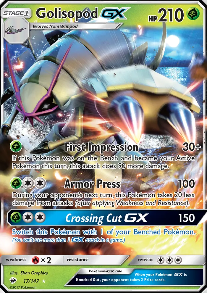 Golisopod-GX 17 — Burning Shadows 17, Holofoil finish