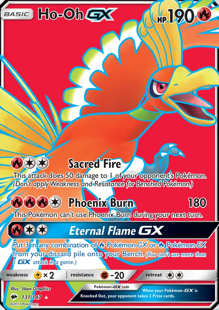 Ho-Oh-GX 131 — Burning Shadows 131, Holofoil finish