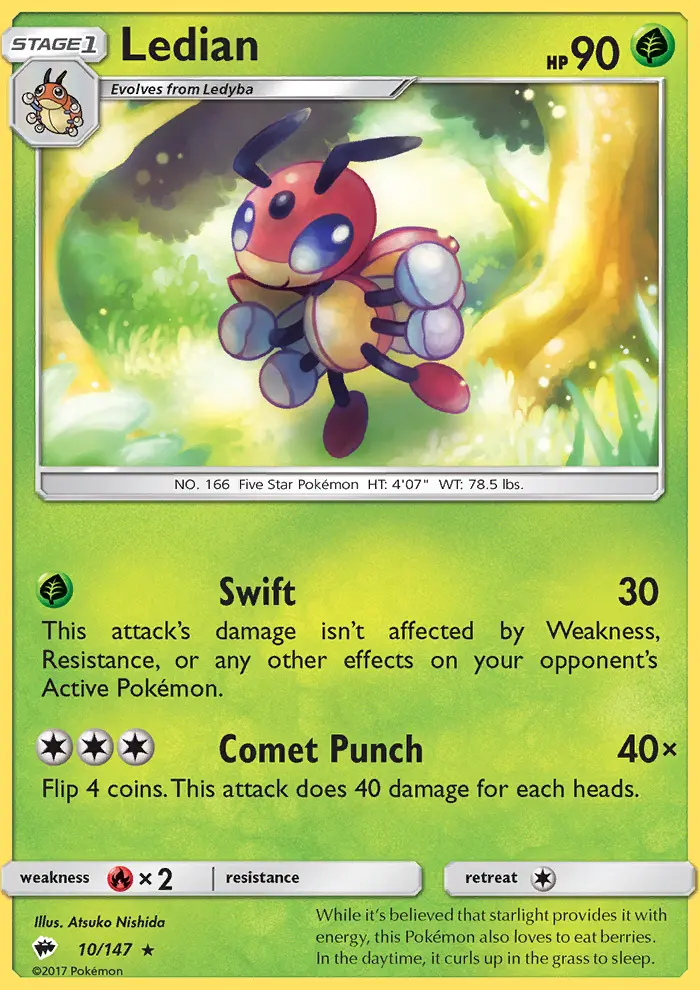 Ledian 10 card from Burning Shadows