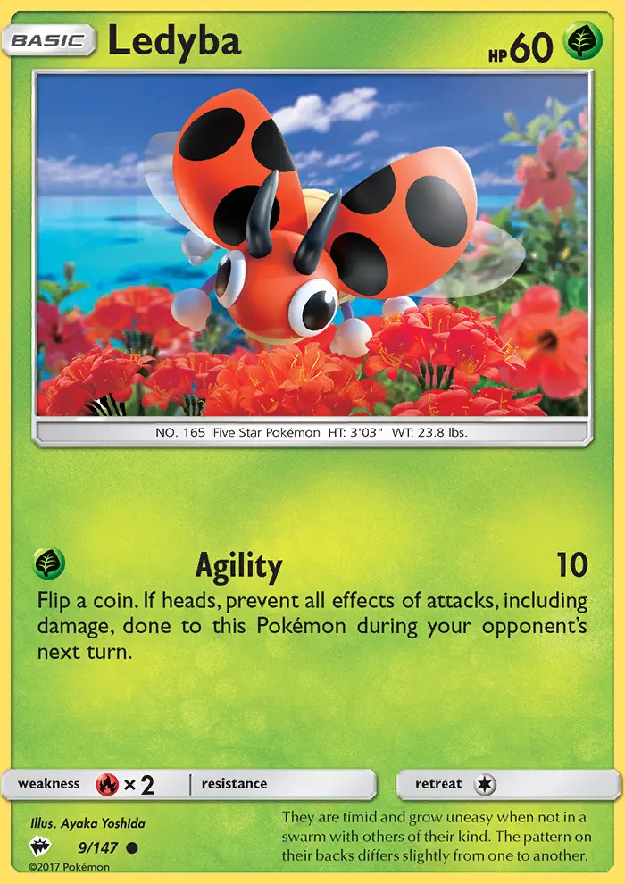Ledyba 9 card from Burning Shadows