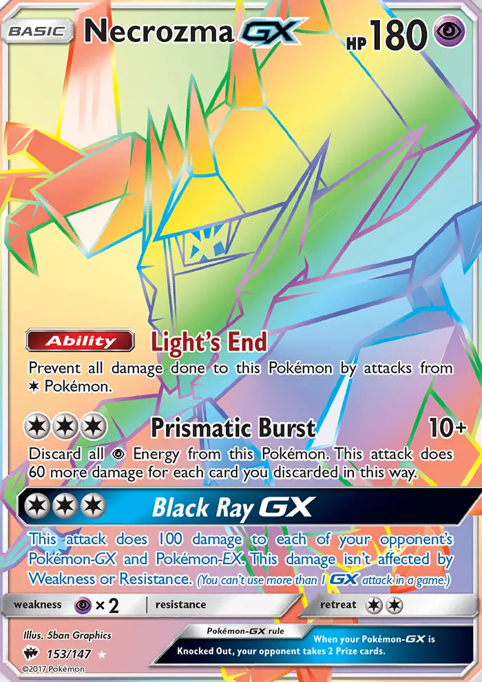Necrozma-GX 153 card from Burning Shadows