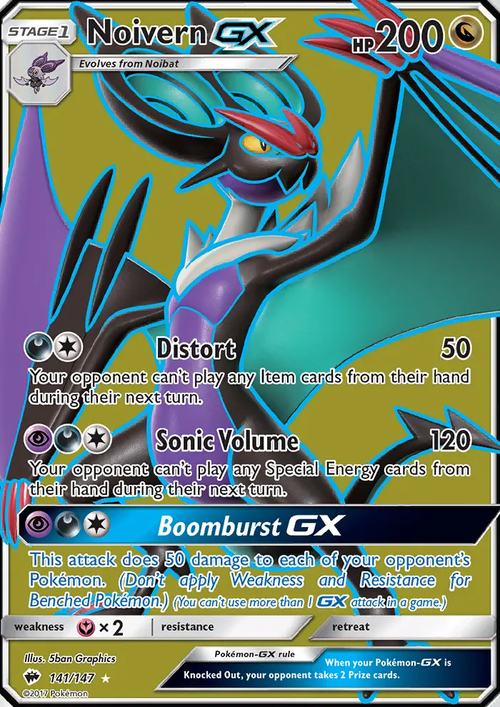 Noivern-GX 141 card from Burning Shadows