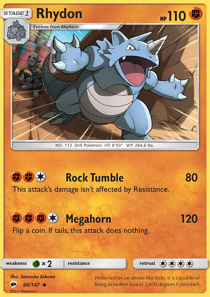 Rhydon 66 card from Burning Shadows