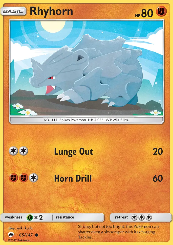 Rhyhorn 65 — Burning Shadows 65, Normal finish