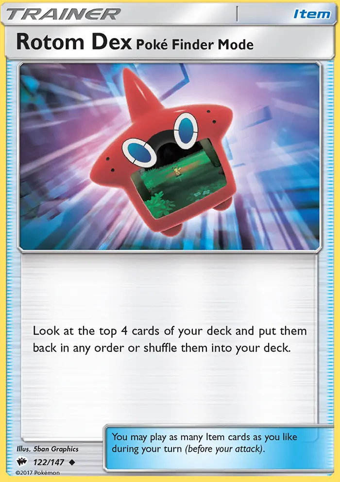 Rotom Dex Poké Finder Mode 122 — Burning Shadows 122, Normal finish