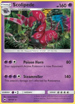 Scolipede 58 — shown as an example of the Reverse Holofoil finish
