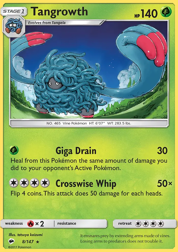 Tangrowth 8 — Burning Shadows 8, Normal finish