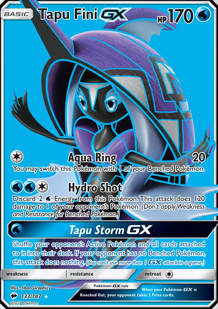 Tapu Fini-GX 133 card from Burning Shadows