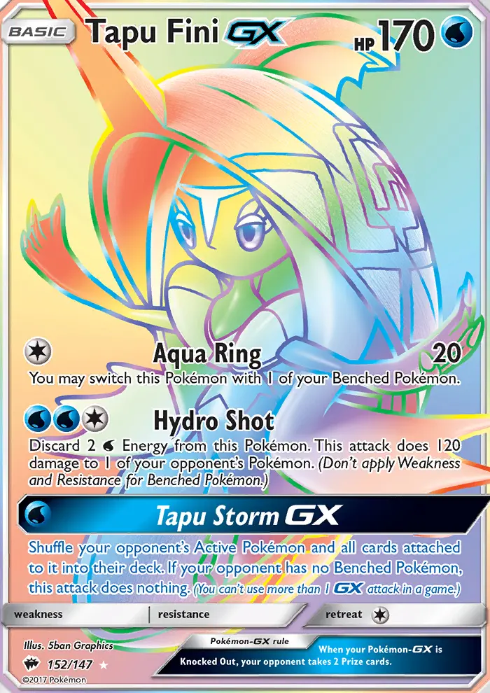 Tapu Fini-GX 152 — Burning Shadows 152, Holofoil finish