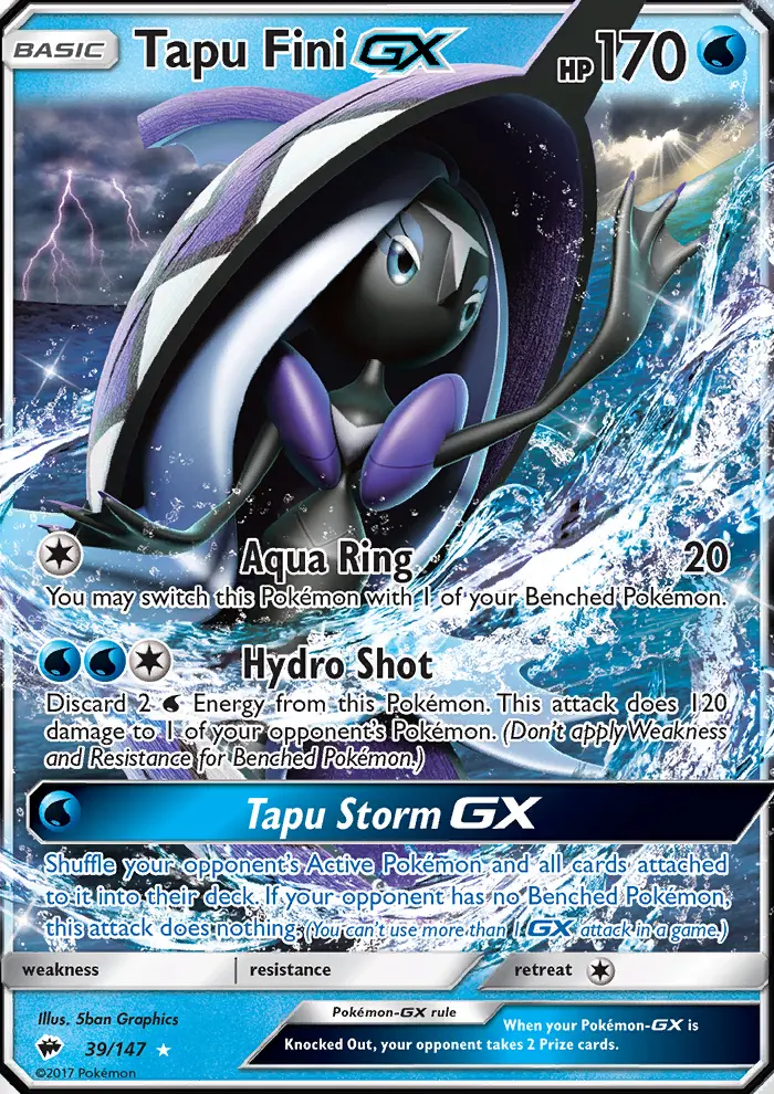 Tapu Fini-GX 39a — Burning Shadows 39a, Holofoil finish
