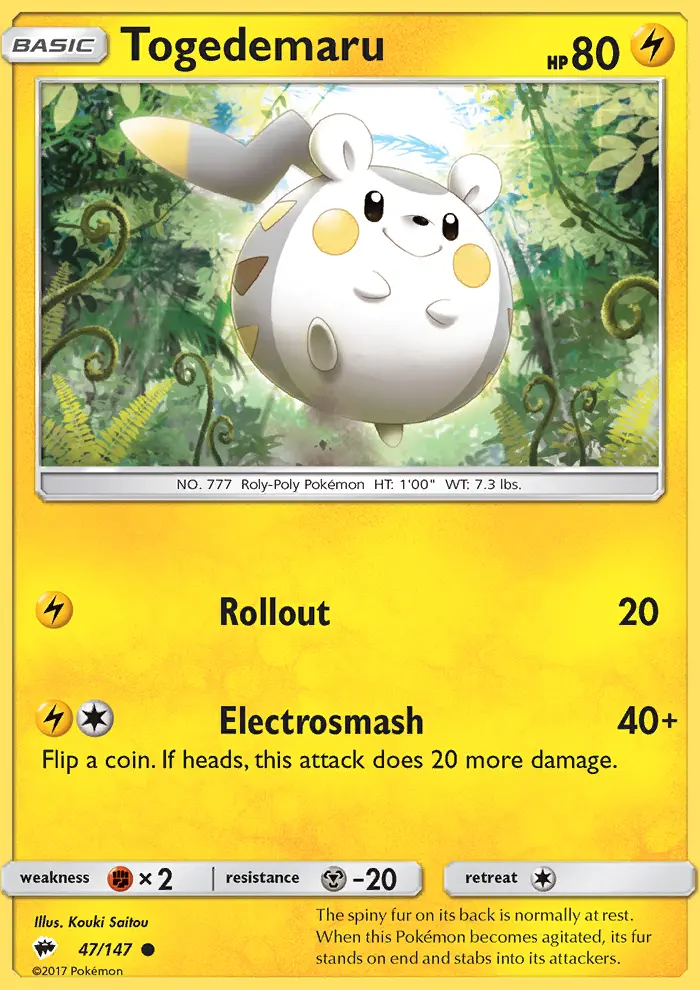 Togedemaru 47 — Burning Shadows 47, Normal finish