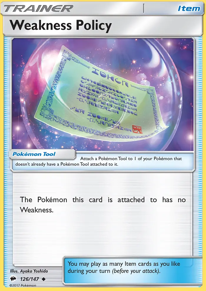 Weakness Policy 126 card from Burning Shadows