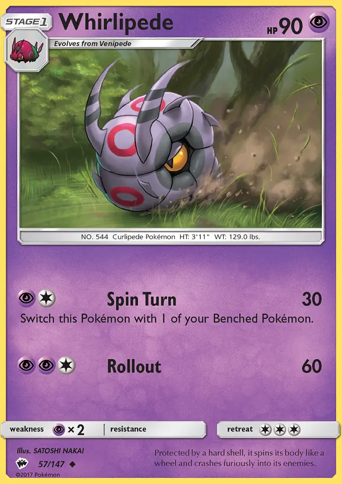 Whirlipede 57 card from Burning Shadows