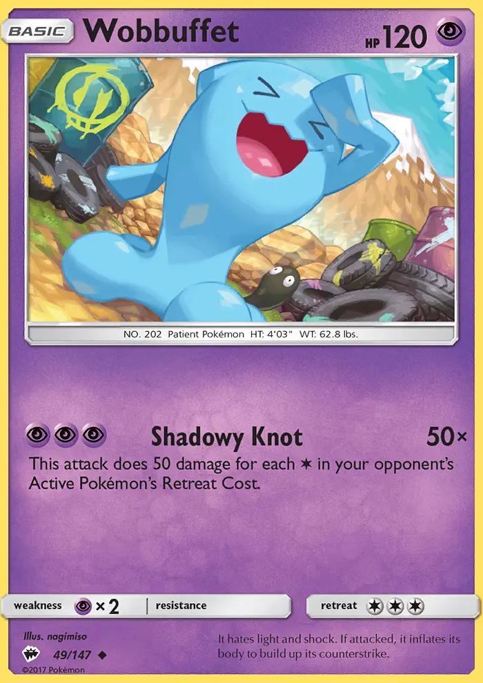 Wobbuffet 49 card from Burning Shadows