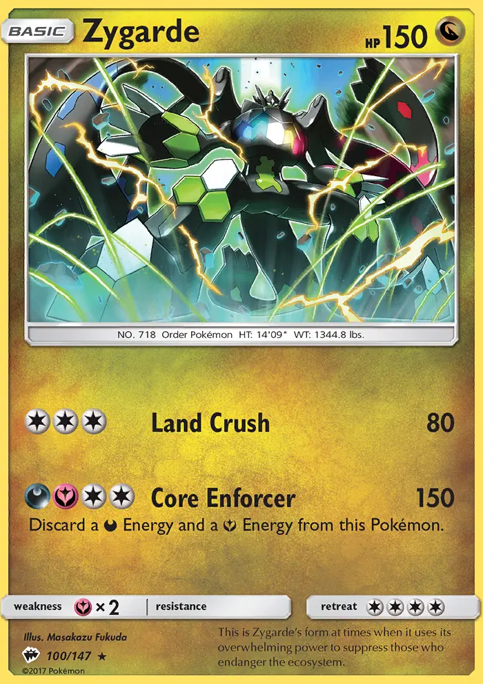 Zygarde 100 — Burning Shadows 100, Holofoil finish