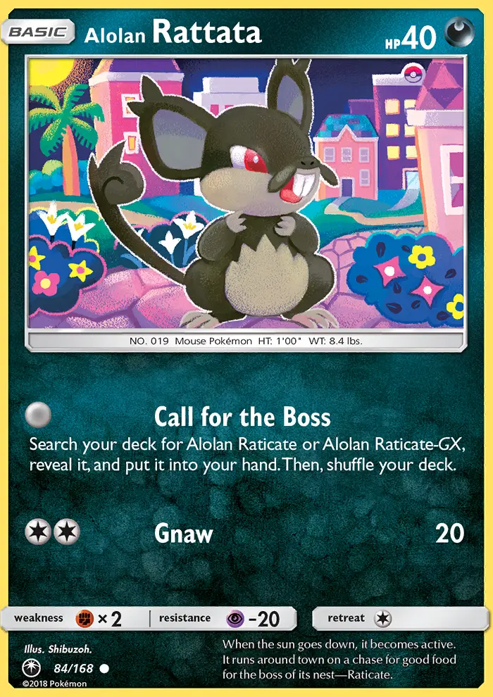 Alolan Rattata 84 card from Celestial Storm