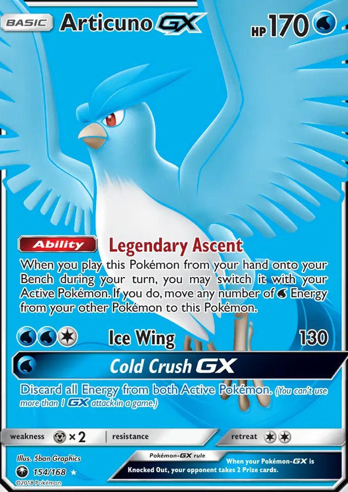 Articuno-GX 154 — Celestial Storm 154, Holofoil finish