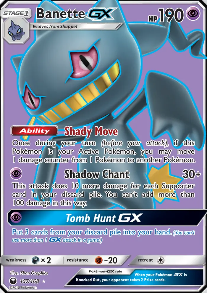 Banette-GX 157 card from Celestial Storm