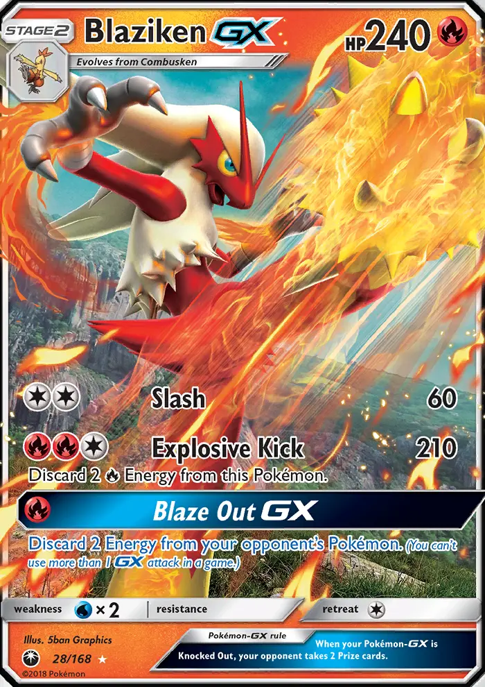 Blaziken-GX 28 — Celestial Storm 28, Holofoil finish