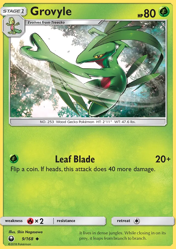 Grovyle 9 card from Celestial Storm