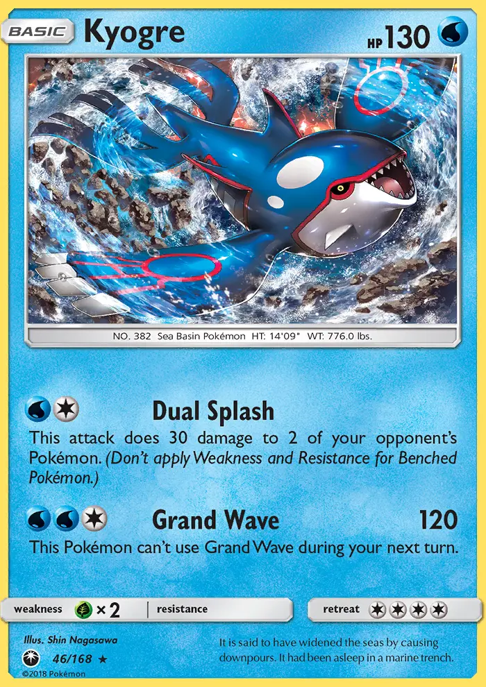 Kyogre 46 — Celestial Storm 46, Holofoil finish