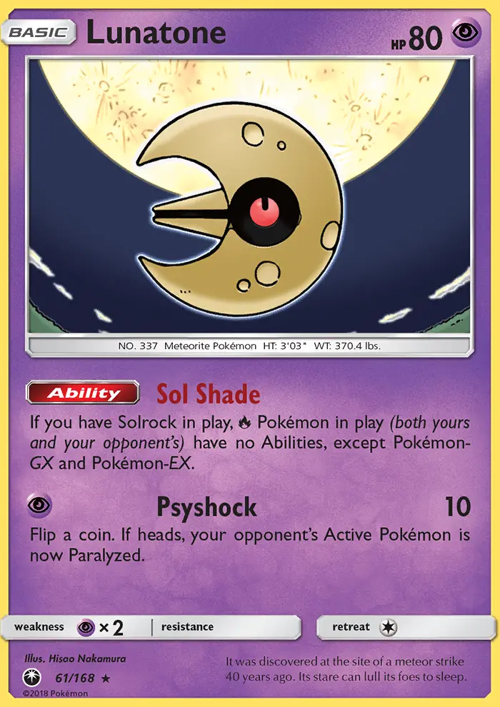 Lunatone 61 card from Celestial Storm