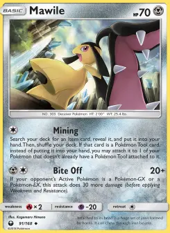 Mawile 91 — shown as an example of the Reverse Holofoil finish