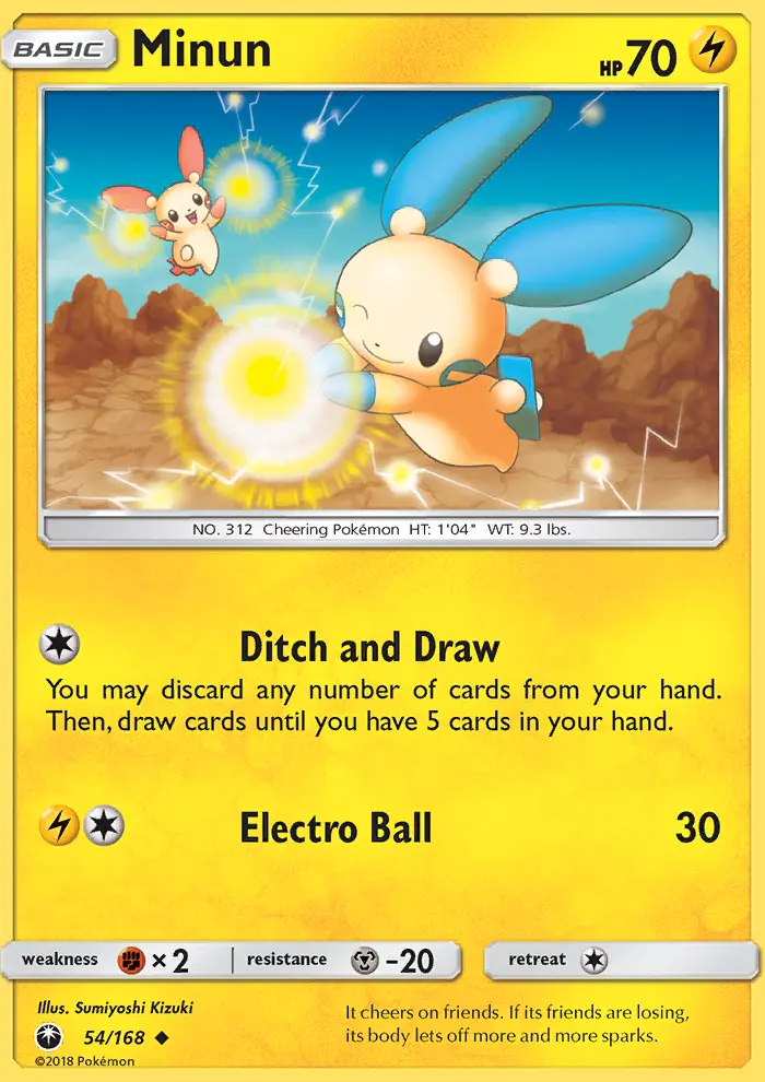 Minun 54 card from Celestial Storm