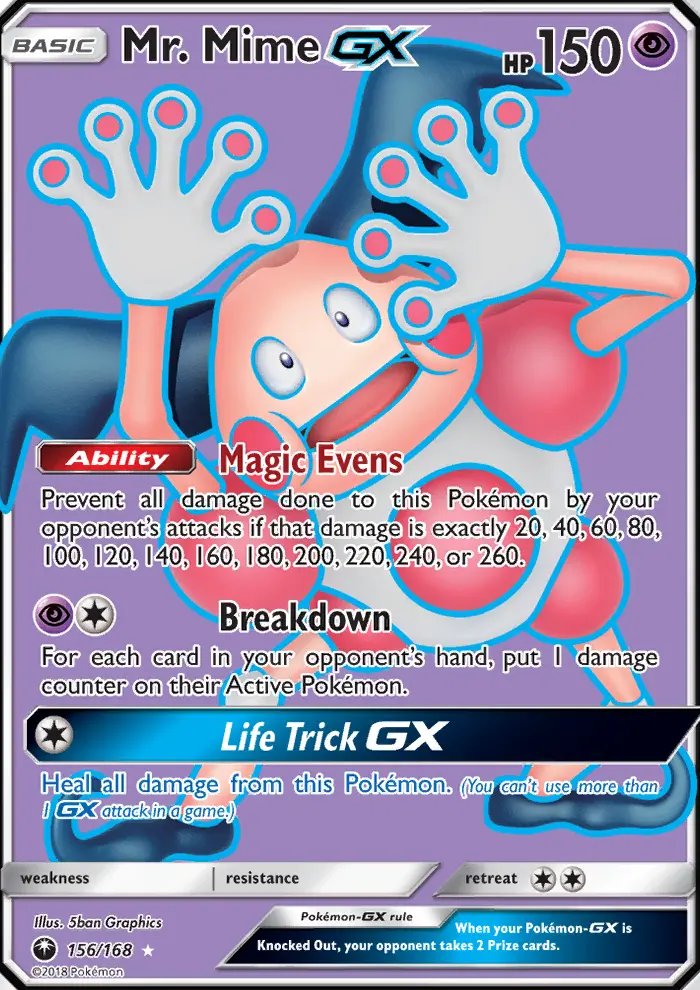 Mr. Mime-GX 156 card from Celestial Storm