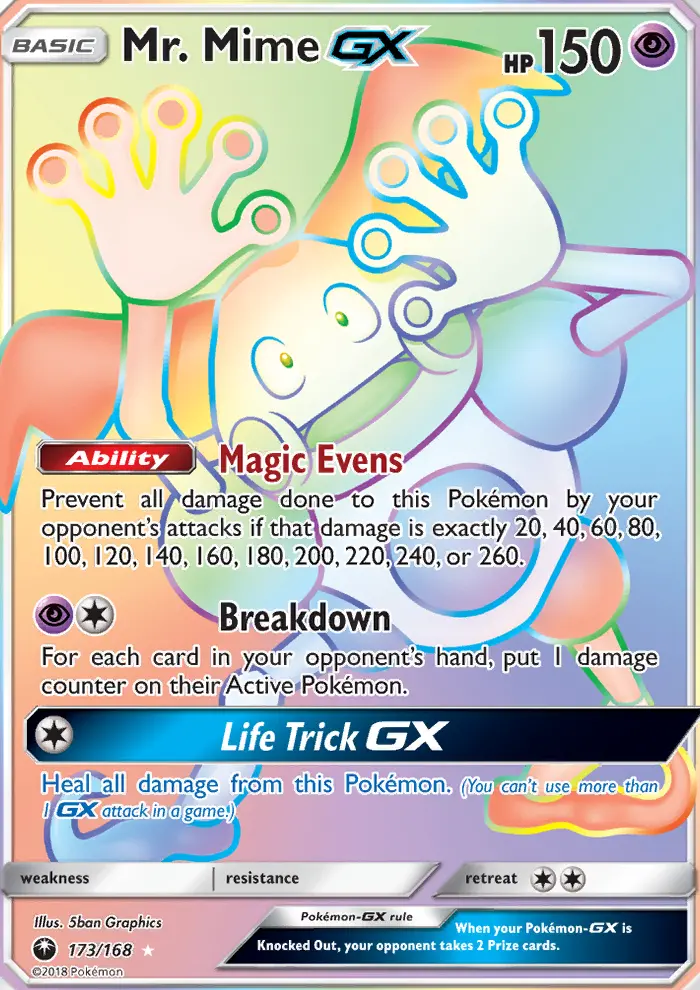 Mr. Mime-GX 173 card from Celestial Storm