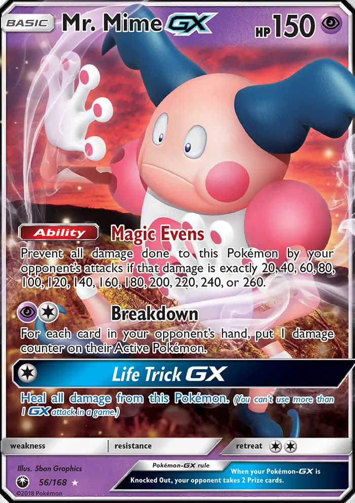 Mr. Mime-GX 56 card from Celestial Storm