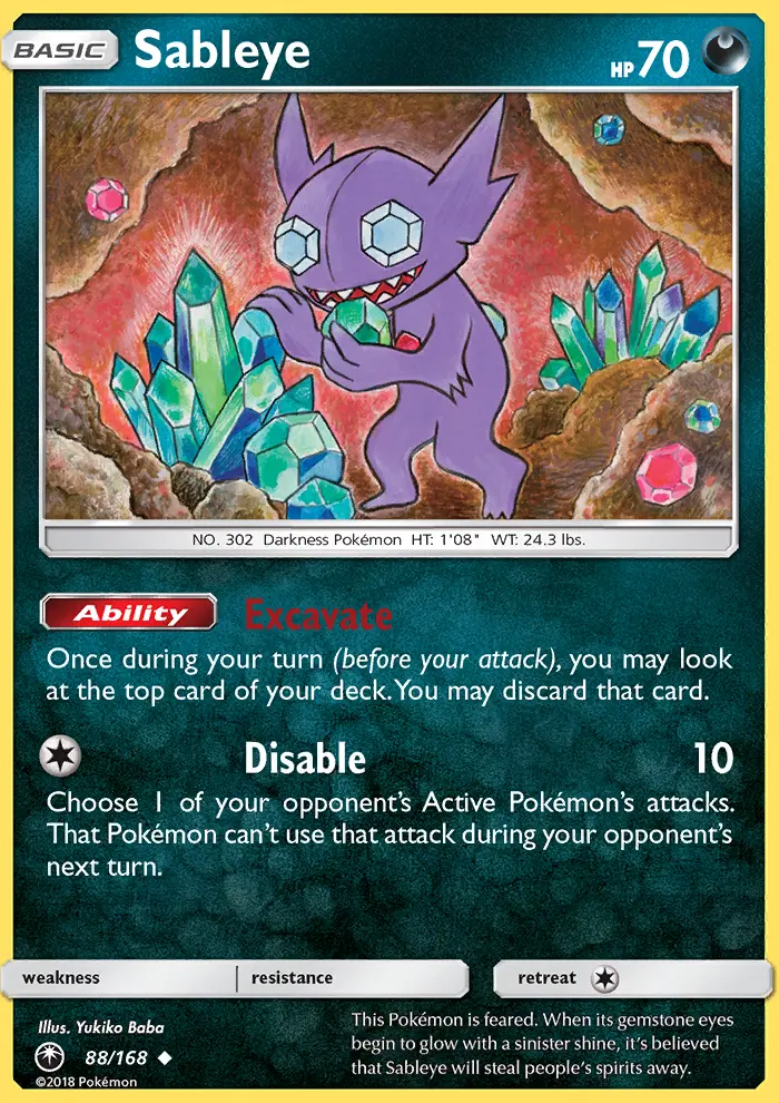 Sableye 88 card from Celestial Storm