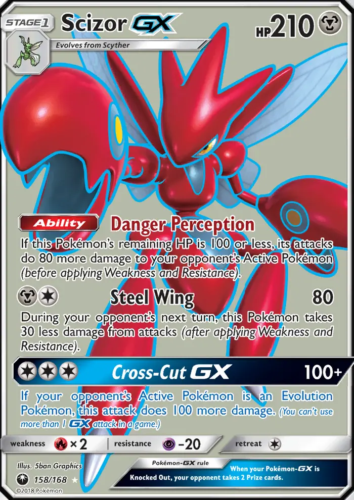 Scizor-GX 158 card from Celestial Storm