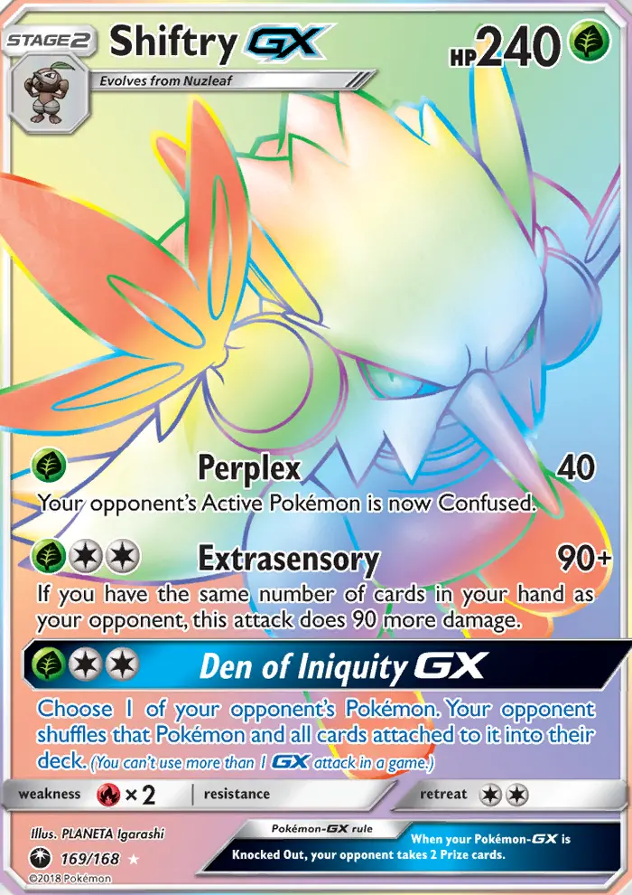 Shiftry-GX 169 card from Celestial Storm