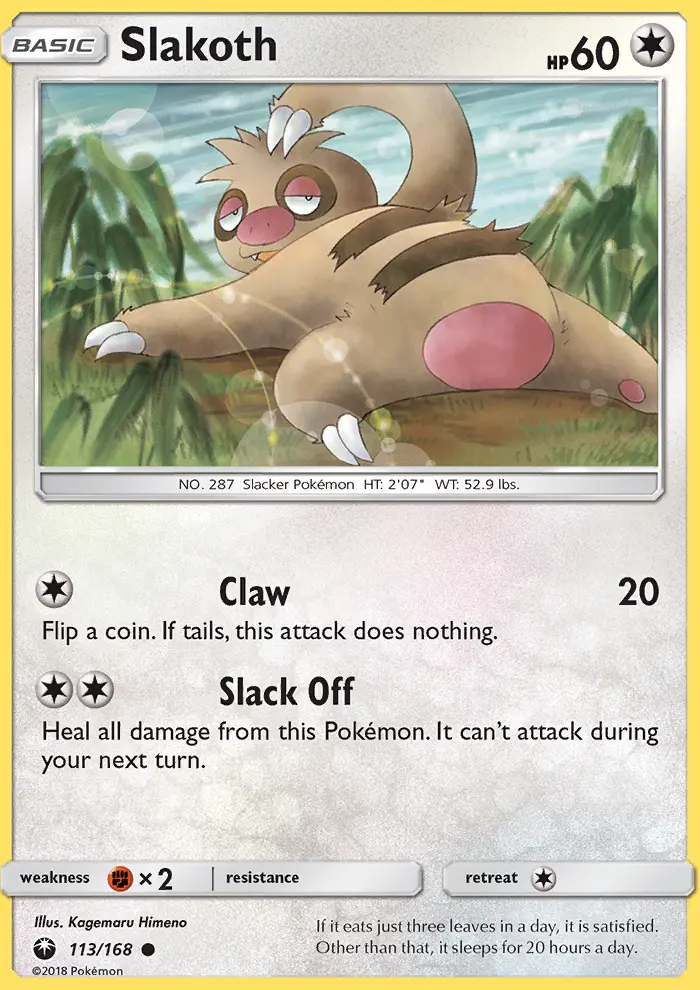 Slakoth 113 card from Celestial Storm