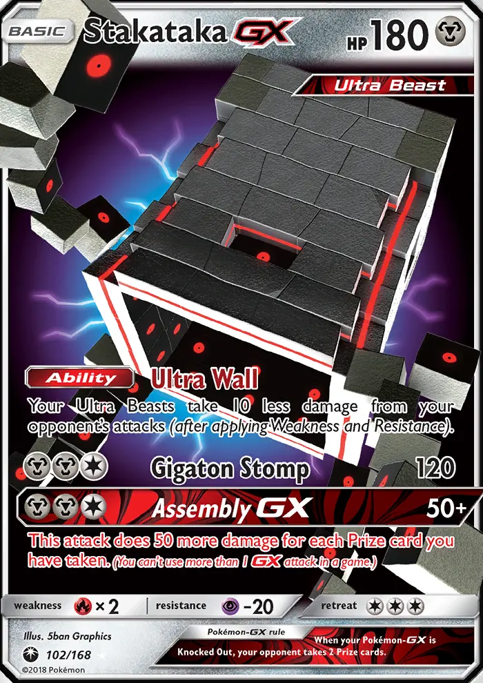 Stakataka-GX 102 — Celestial Storm 102, Holofoil finish