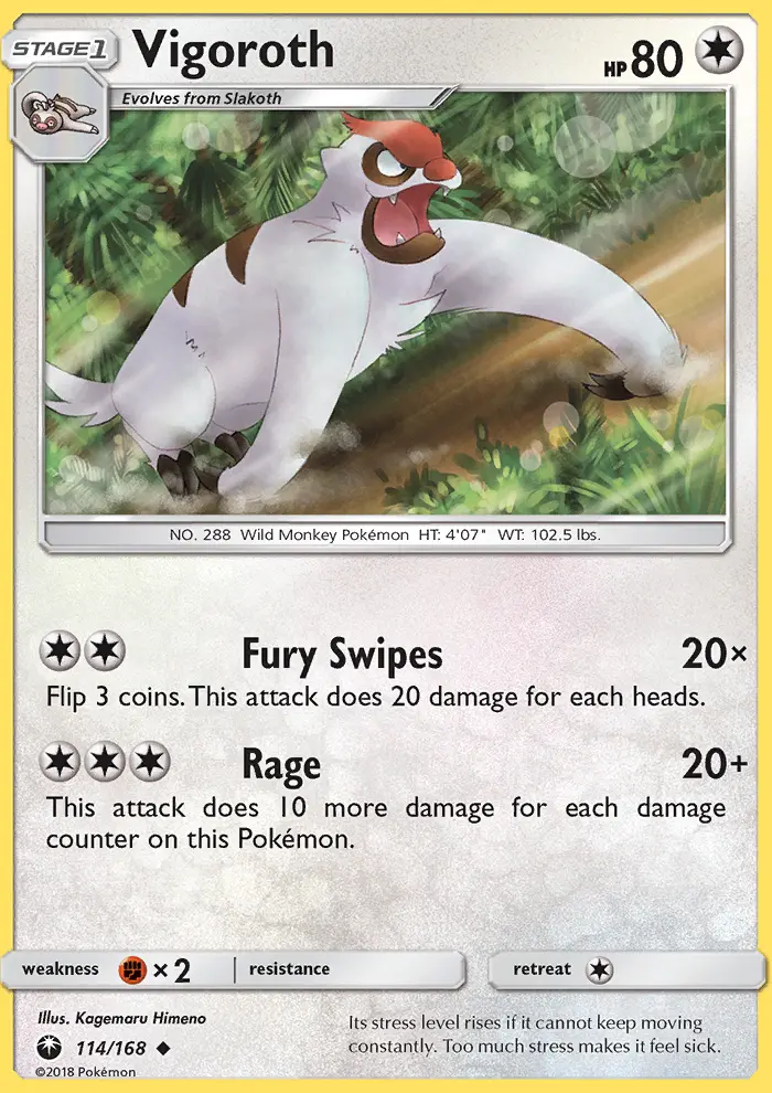 Vigoroth 114 card from Celestial Storm