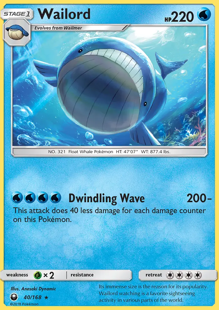 Wailord 40 card from Celestial Storm