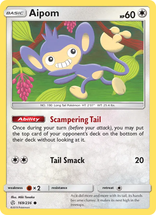 Aipom 169 card from Cosmic Eclipse