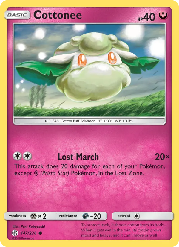 Cottonee 147 card from Cosmic Eclipse