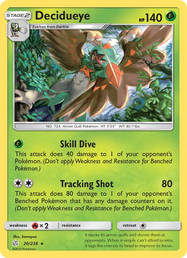 Decidueye 20 — Cosmic Eclipse 20, Holofoil finish