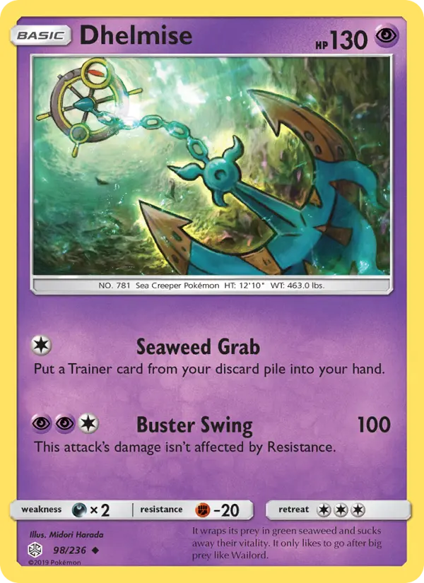Dhelmise 98 card from Cosmic Eclipse