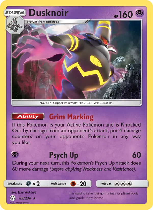 Dusknoir 85 — Cosmic Eclipse 85, Holofoil finish