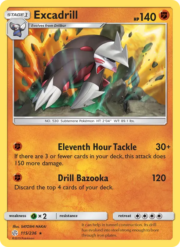 Excadrill 115 — Cosmic Eclipse 115, Holofoil finish