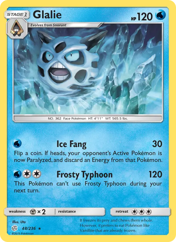 Glalie 48 card from Cosmic Eclipse