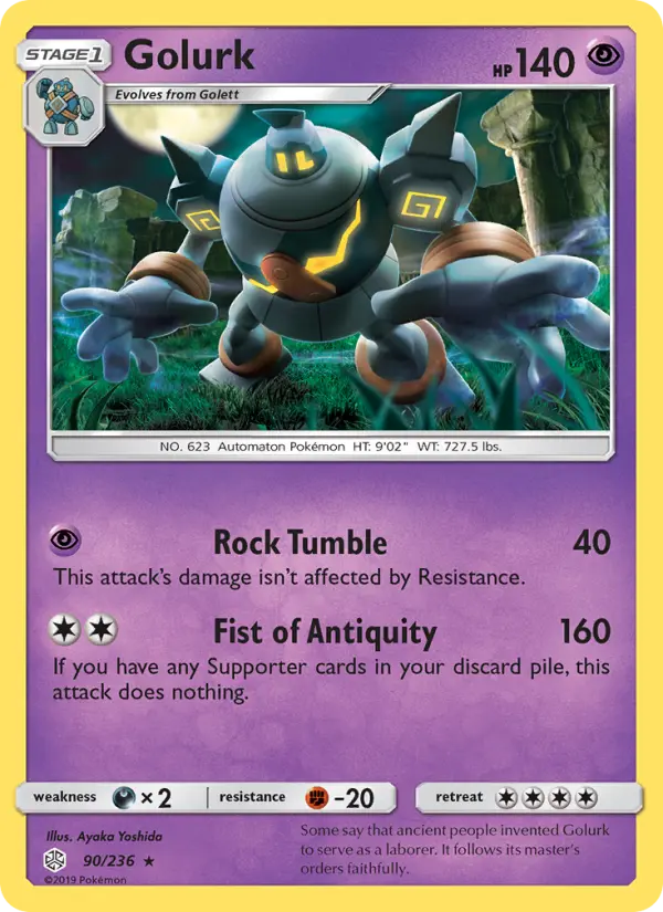 Golurk 90 card from Cosmic Eclipse