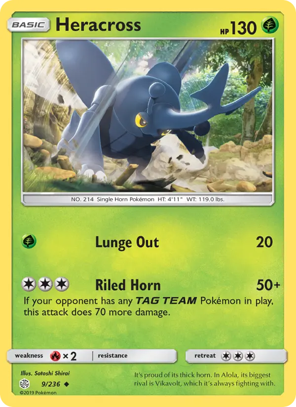 Heracross 9 card from Cosmic Eclipse