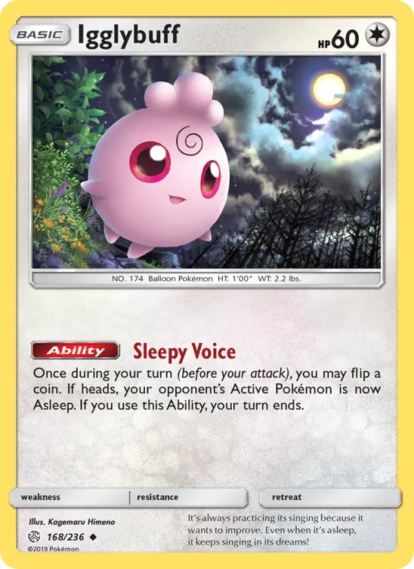 Igglybuff 168 card from Cosmic Eclipse